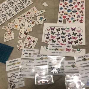 Nail decals and stones.